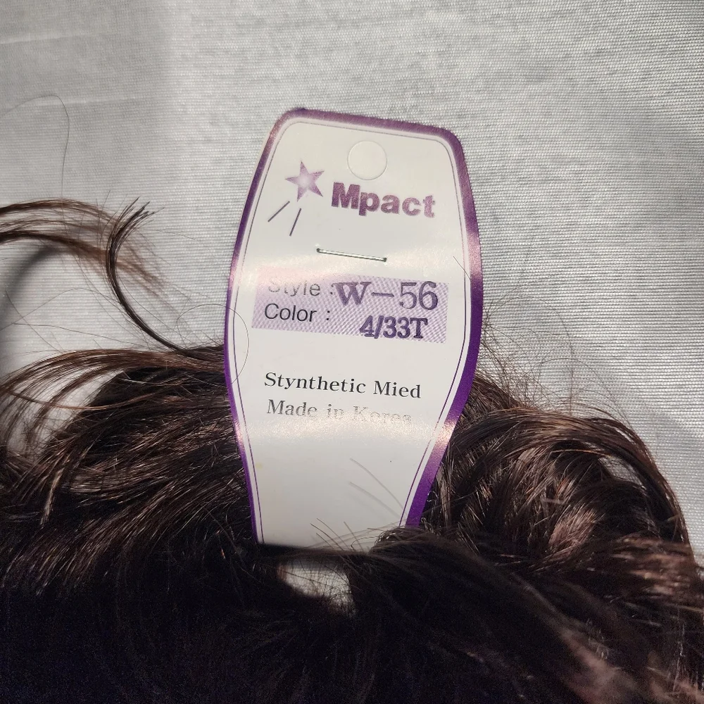 Bridal Prom Hair Scrunchie Bun - Wavy Messy Hairpiece Brown
